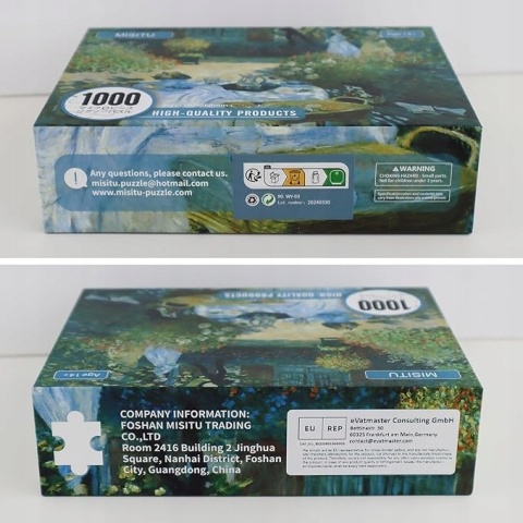 MISITU Puzzle 1000 elementów obraz olejny Moneta „Lunch", 38x26 cm