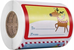 Naklejki na prezenty paczki świąteczne 6 etykiet zestaw 250szt