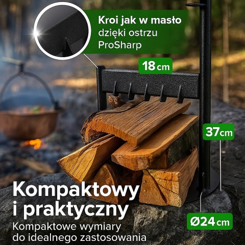 Naturroller Ręczna łuparka do drewna kominkowego siekiera bez zacięć 24cm
