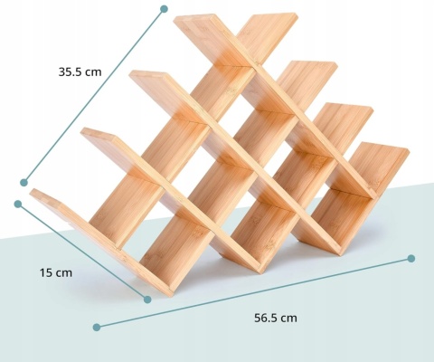 ORGANIZER REGAŁ NA PRZYPRAWY DREWNIANY PRAKTYCZNY LEKKI POJEMNY 56x35 CM