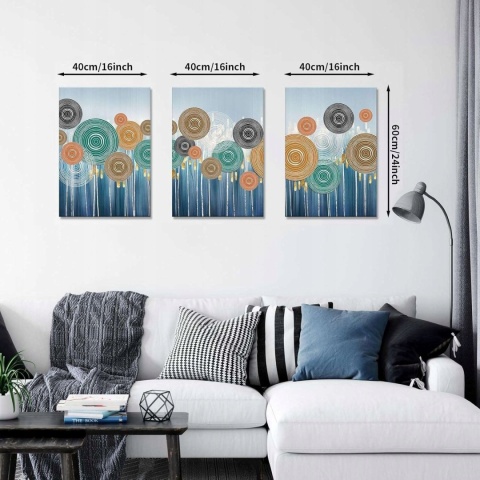Obraz na płótnie w ramie dekoracja ścienna 40x60cm zestaw 3szt