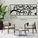 Obrazy metalowe drzewo dekoracja ścienna 56x32,5cm zestaw 3szt
