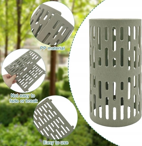 Osłona chroniąca młode drzewa Plastikowa Regulowana 34 x 20 cm Zestaw 6szt