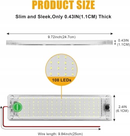 Oświetlenie Lampa LED wewnętrzne do pojazdów 12V 2376lm 13W 12 V biała 4szt