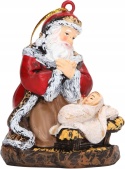 Ozdoba choinkowa Zawieszka bożonarodzeniowa Żywica Święty Mikołaj 7,6x6,2cm