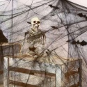 Pajęczyna sieć z pająkami dekoracja na Halloween biała i czarna 150g