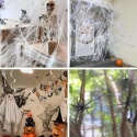 Pajęczyna sieć z pająkami dekoracja na Halloween biała i czarna 150g