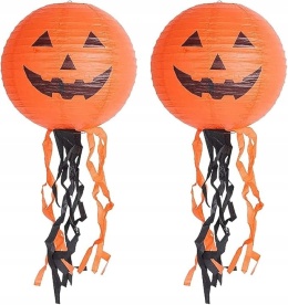 Papierowa latarnia DYNIA HALLOWEEN 25 cm BNOYONERAS - 2 sztuki dekoracji