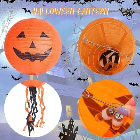 Papierowa latarnia DYNIA HALLOWEEN 25 cm BNOYONERAS - 2 sztuki dekoracji