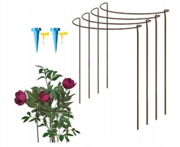 Podpory do Kwiatów Wspornik Łodyg z nawadniaczem Metal 60cm 4x30cm 4szt