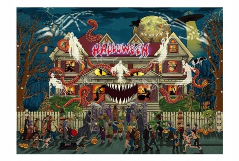 Puzzle układanka dla dorosłych 1000 elementów na Halloween 50x68cm + plakat