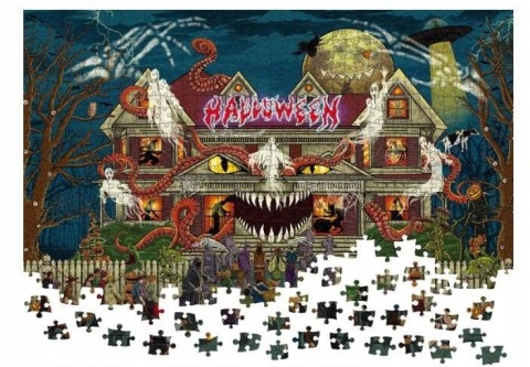 Puzzle układanka dla dorosłych 1000 elementów na Halloween 50x68cm + plakat
