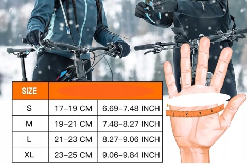 Rękawiczki sportowe Ciepłe Wodoodporne Rozmiar XL Kolor czarny