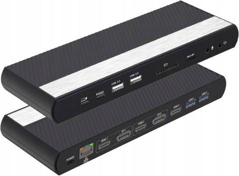 Stacja dokująca USB C 17w1 z 3 HDMI do laptopa na 3 monitory zestaw