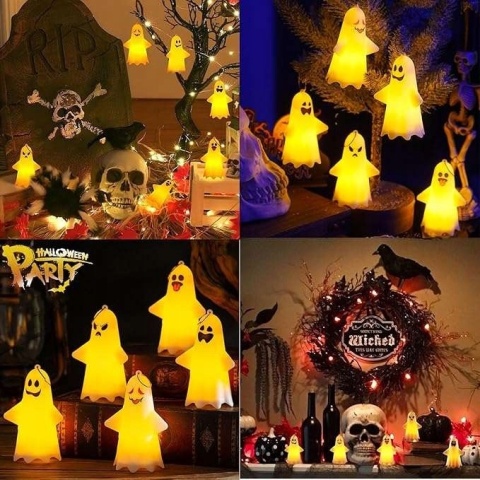 Światło LED lampki dekoracyjne Łańcuch świetlny na Halloween Duchy 5szt