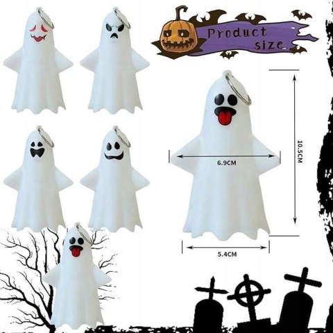 Światło LED lampki dekoracyjne Łańcuch świetlny na Halloween Duchy 5szt
