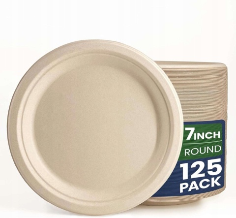 Talerzyki jednorazowe papierowe ekologiczne 17,5cm 125szt