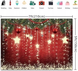 Tło fotograficzne motyw zimowo-świąteczny czerwona ściana 2,1 x 1,5m