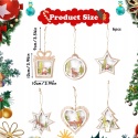 Zawieszki Ozdoby Choinkowe Świąteczne drewniane 8cm Zestaw 6szt