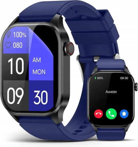 Zegarek sportowy smartwatch 1,7'' AMOLED IP68 niebieski