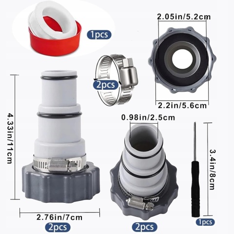 Złączka węża basenowego 38 mm przejściówka do węża Zestaw