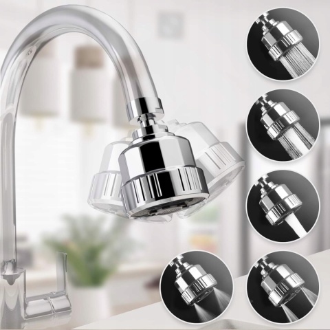 Aerator do kranu wylewka perlator 360° 5 funkcji chrom