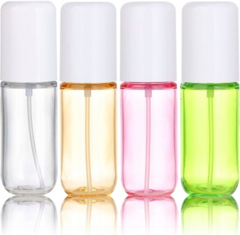 Butelki podróżne z rozpylaczem mini wielokolorowe 40ml 4szt