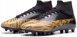 Buty męskie korki sportowe wysokie wzór zebry czarno żółte 46