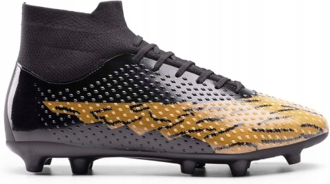 Buty męskie korki sportowe wysokie wzór zebry czarno żółte 46