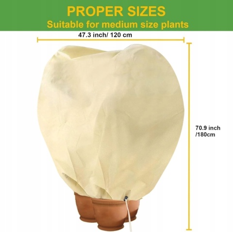 Kaptur pokrowiec ochronny na rośliny przed mrozem 180x120 cm 80 g/m² 4szt