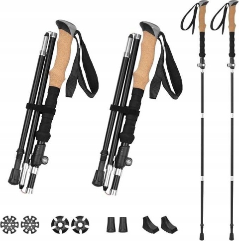 Kijki trekkingowe do nordic walkingu teleskopowe lekkie aluminium 2 szt.