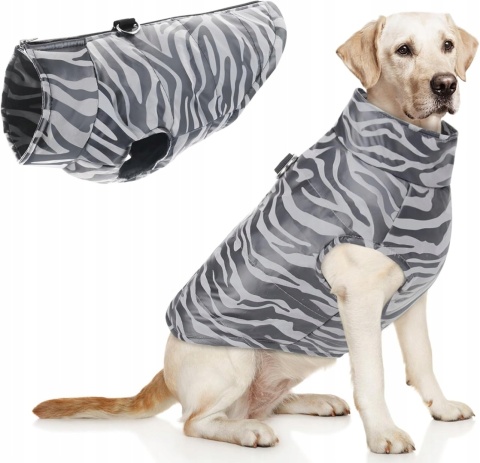 Kurtka Płaszcz Dla Psa Zimowa Ciepła Kamizelka Rozmiar 2XL Kolor Zebra