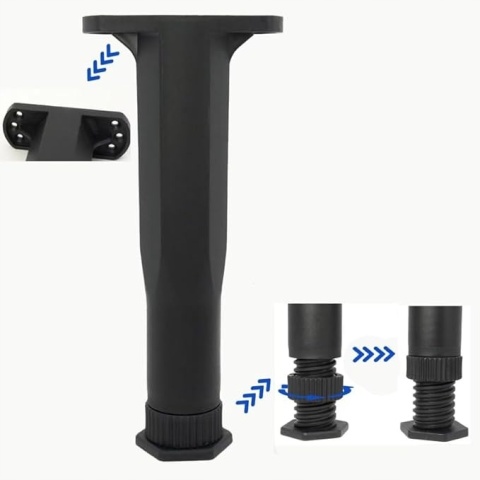 Nóżki meblowe Regulowane do sofy stołu szafki nocnej 18-34 cm Czarny 2szt