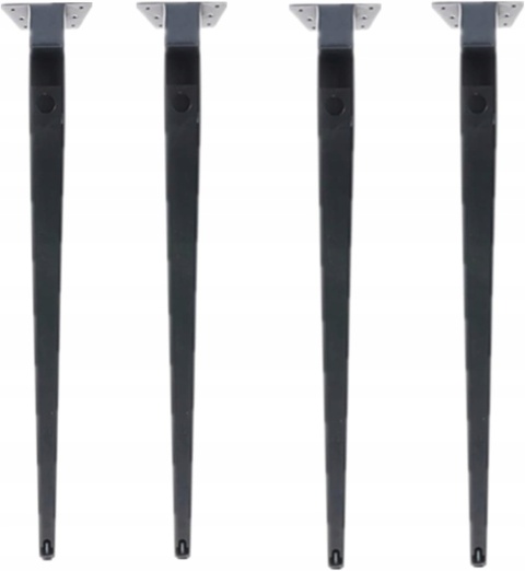 Nóżki stołowe o kwadratowym przekroju 72 cm metalowe zestaw 4 szt. czarny