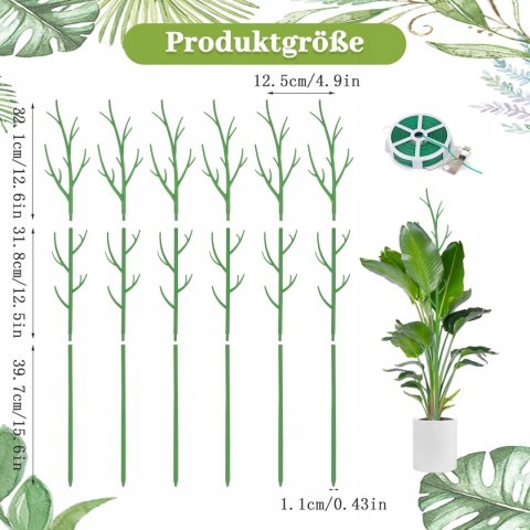 Podpórki do roślin tworzywo sztuczne 100 cm 6 szt.