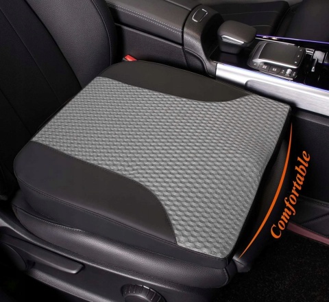 Poduszka na fotel samochodowy z pianki memory foam szara 42x45cm