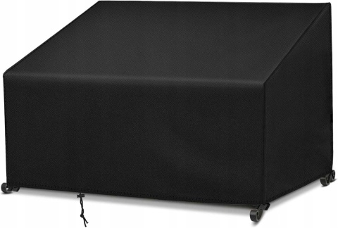 Pokrowiec ogrodowy na ławkę 190 x 66 x 89 cm czarny