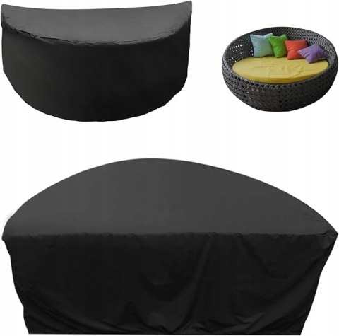 Pokrowiec ogrodowy na leżak 170 x 72 x 80 cm czarny