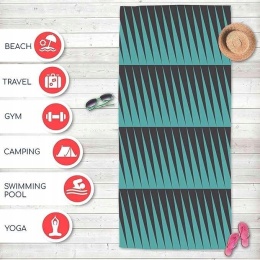 Ręcznik plażowy Mikrofibra 90x180cm Szybkoschnący Dwustronny Zielony