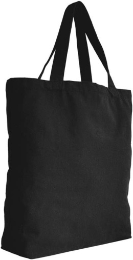 Torba na zakupy materiałowa z kieszenią wewnętrzną pojemna 40x45cm Czarna