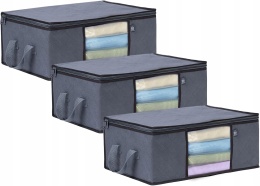 Torby do przechowywania ubrań z uchwytami zamek 91L 60x43x35 cm 3szt