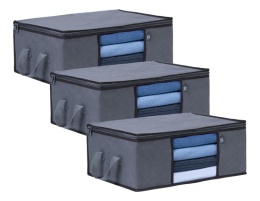 Torby do przechowywania ubrań z uchwytami zamek 91L 60x43x35 cm 3szt