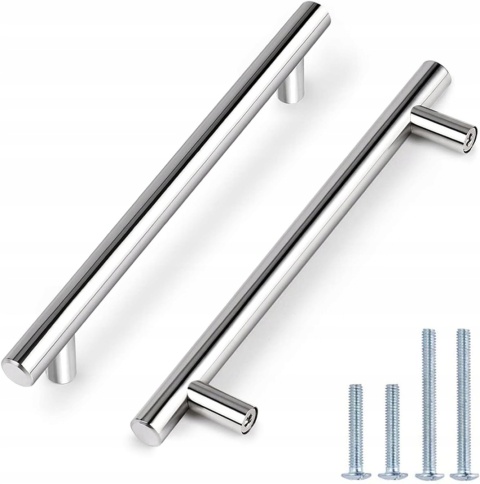 Uchwyty meblowe do szafek szuflad metalowe chrom 192mm 15szt