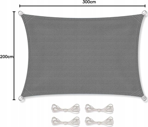 Żagiel ogrodowy 200 x 300 cm PVC