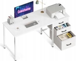 BIURKO KOMPUTEROWE Z 3 MATERIAŁOWYMI SZUFLADAMI. COLESHOME.