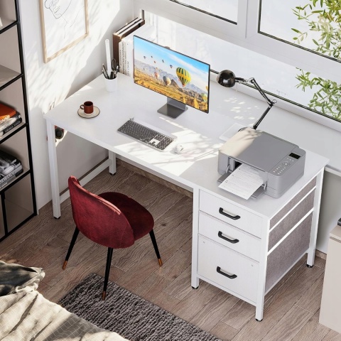 BIURKO KOMPUTEROWE Z 3 MATERIAŁOWYMI SZUFLADAMI. COLESHOME.