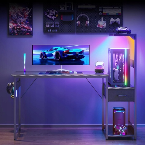 Biurko Gamingowe z Oświetleniem LED, 120×48 cm