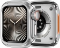 Etui Apple Watch Series 10 11 46 mm srebrne Ultra styl metalowe 2w1