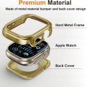 Etui Apple Watch Series 10 11 46 mm złote Ultra styl metalowe 2w1