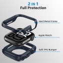 Etui Apple Watch Series 10 46 mm niebieskie metalowe ochronne 2w1